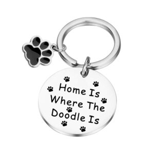 pliti golden poodle gifts dog mom gifts dog dad gifts dog lover gifts pet parent gift for couple dog owner gifts labor doodle gifts home is where the doodle is keychain