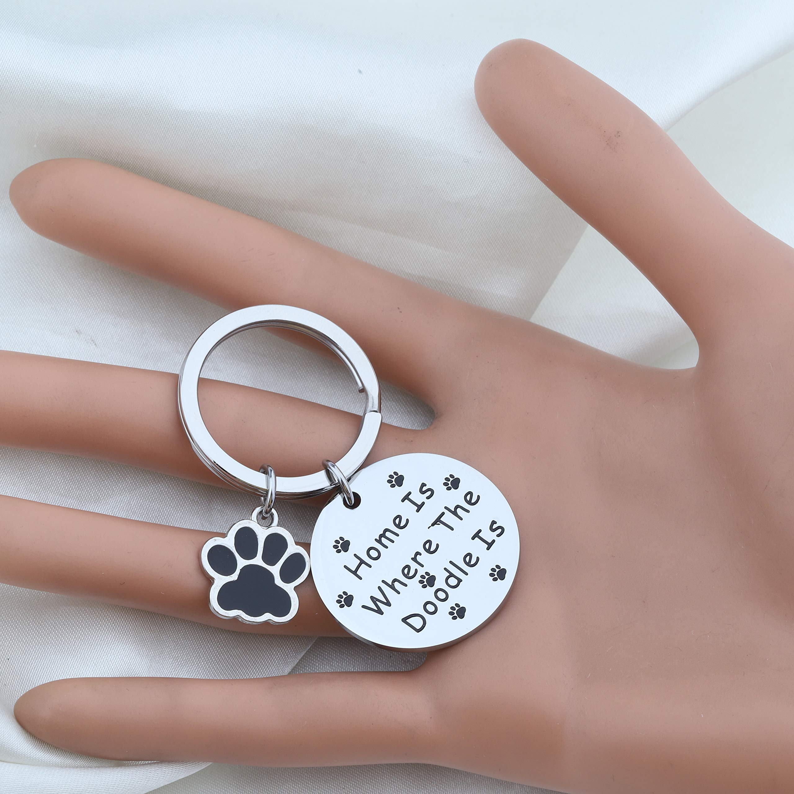 PLITI Golden Poodle Gifts Dog Mom Gifts Dog Dad Gifts Dog Lover Gifts Pet Parent Gift for Couple Dog Owner Gifts Labor Doodle Gifts Home Is Where The Doodle Is Keychain