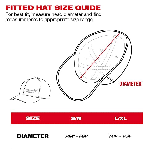 Milwaukee Tool 504G-LXL Large/Extra Large Gray Fitted Hat