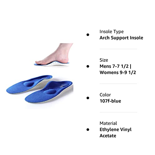 Walkomfy Full Length Orthotic Inserts Arch Support Insole, Insert for Flat Feet,Plantar Fasciitis,Feet Pain,Metatarsal Support Insoles for Men & Women Blue,10.24"