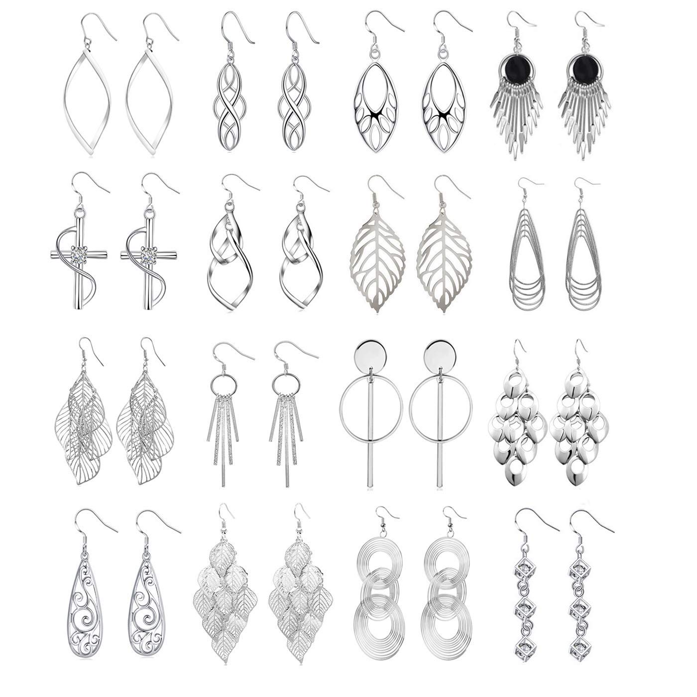 16 Pairs Drop Dangle Earrings for Women Wholesale Earrings Fashion Statement Boho Bohemian Earrings Set