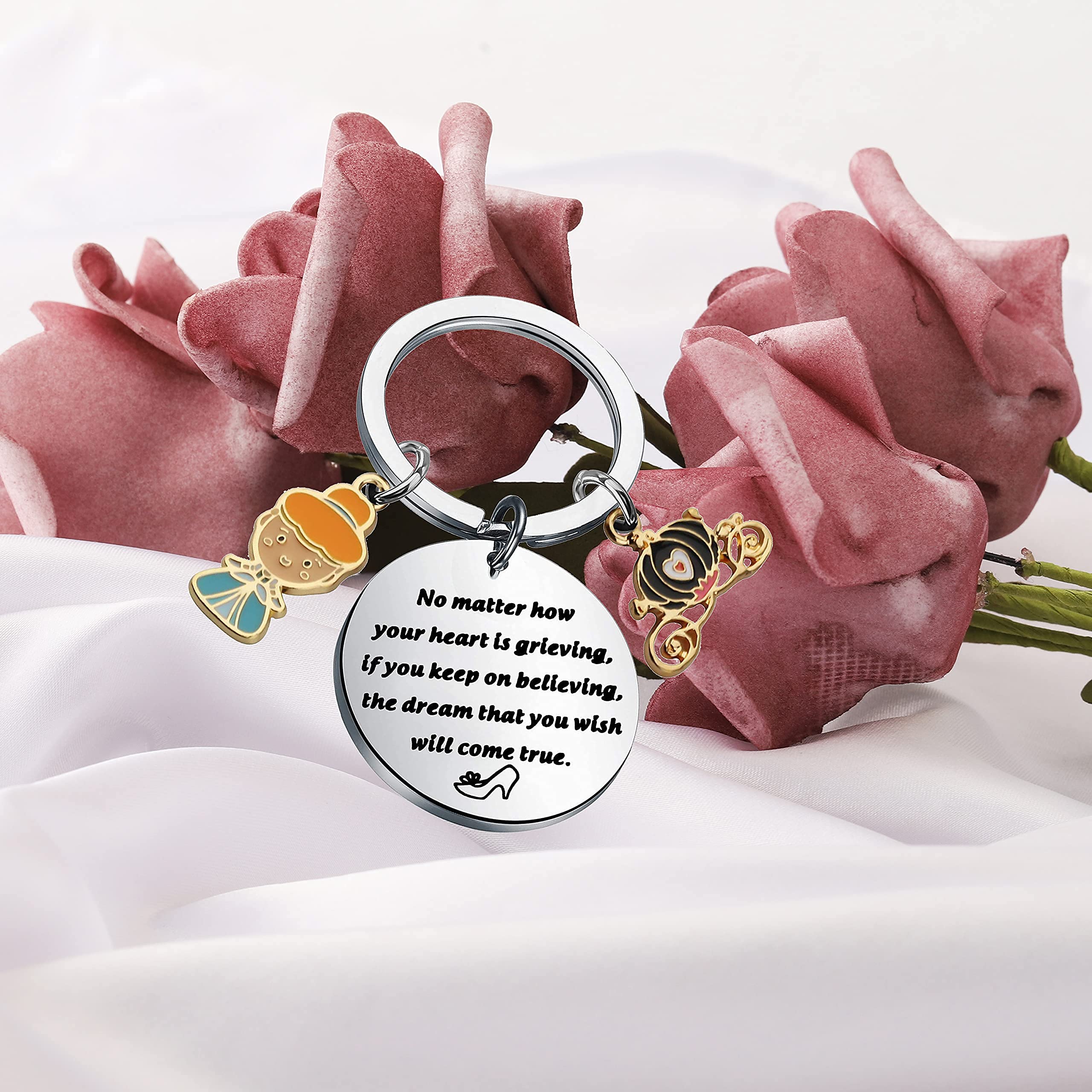 AKTAP Inspirational Gift Fairy Tale Princess Inspired Keychain Fairy Tale Jewelry Cartoon Princess Gift