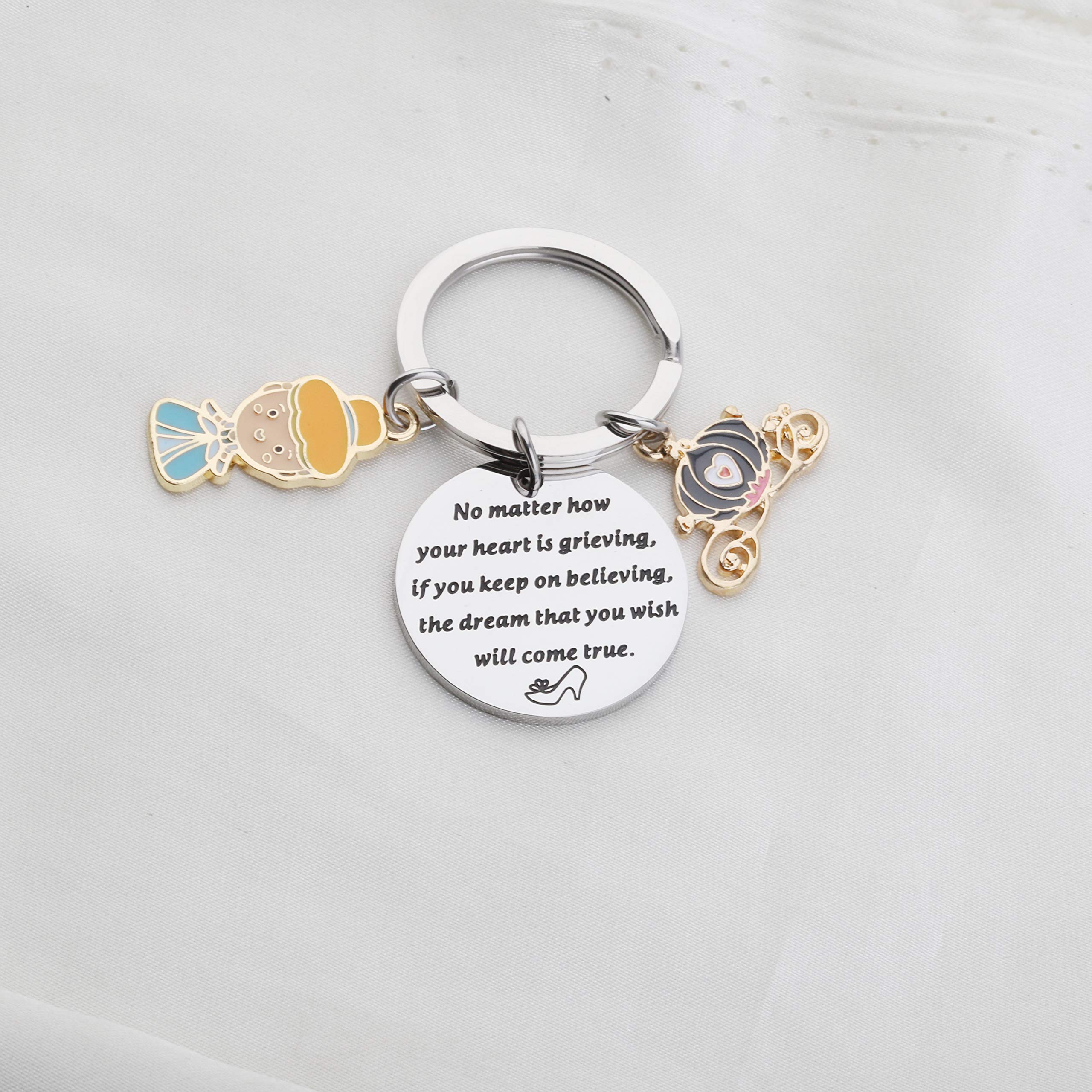 AKTAP Inspirational Gift Fairy Tale Princess Inspired Keychain Fairy Tale Jewelry Cartoon Princess Gift