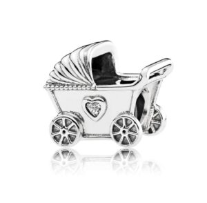 minijewelry women baby pram car charm for bracelets necklaces pendants newborn mom mother mum present sterling silver bead family birthday christmas