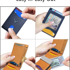 BULLIANT Slim Wallet Men, Leather Wallet Front Pocket Card Holders for Gift Men 3"X4.3"