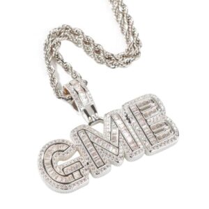 custom made hip hop crystal pendant necklace personalized name iced out cz chain silver gold copper pendant wih rope/tennis chain