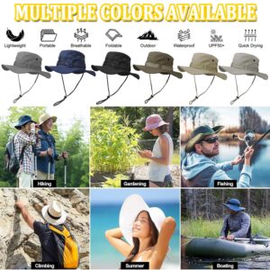 Taeku Fishing Hat, Wide Brim Boonie Hat Sun Protection Cap Breathable Safari Hat for Man Woman (Khaki)