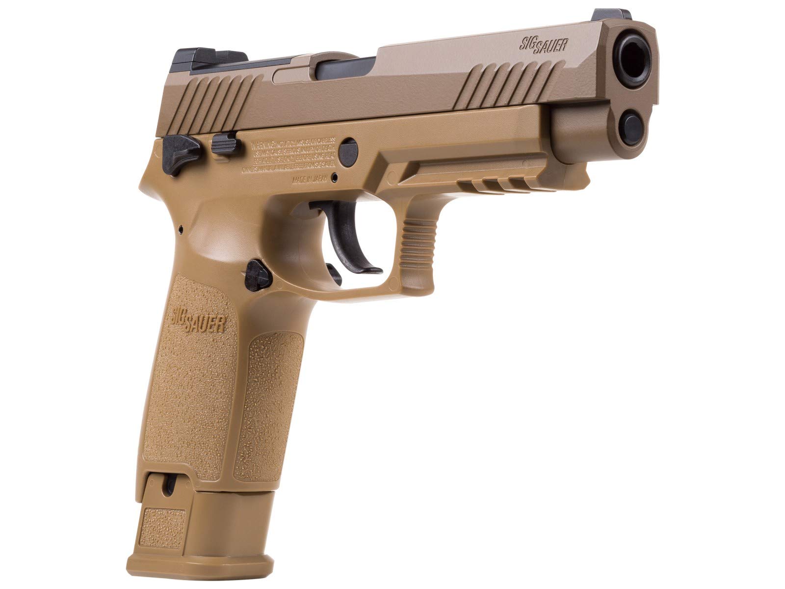 M17 Sig Sauer ASP Airgun Air Pistol .177 Cal Coyote TAN with 15 C02 Tanks and 2 Rotary Belts and 500 Lead Pellets Bundle 2 Rotary Belts+ Accessories