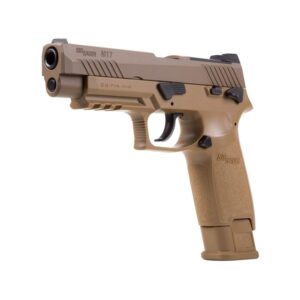 M17 Sig Sauer ASP Airgun Air Pistol .177 Cal Coyote TAN with 15 C02 Tanks and 2 Rotary Belts and 500 Lead Pellets Bundle 2 Rotary Belts+ Accessories