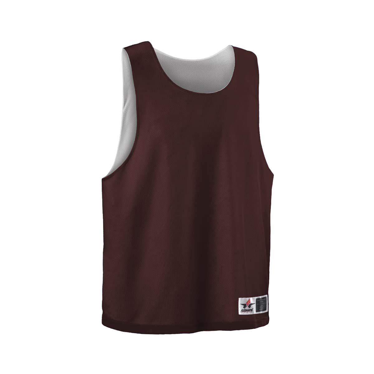 Alleson Athletic Women's Standard Lacrosse Reversible Pinnie, Light Maroon/White, Small/Medium