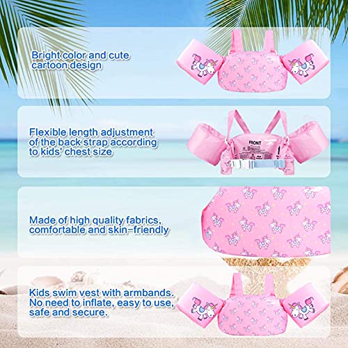 Gogokids Kids Swim Vest, Toddler Floaties for 20-50 lbs/2-6 Years Old Girls and Boys, Float Swimwear with Shoulder Strap