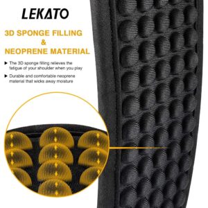 LEKATO Guitar Straps for Electric Guitar Bass, 3.5" Wide Padded Guitar Strap Neoprene Pad with 3D Sponge Filling Bass Guitar Straps Adjustable Length from 45" to 55" with Strap Locks, Picks