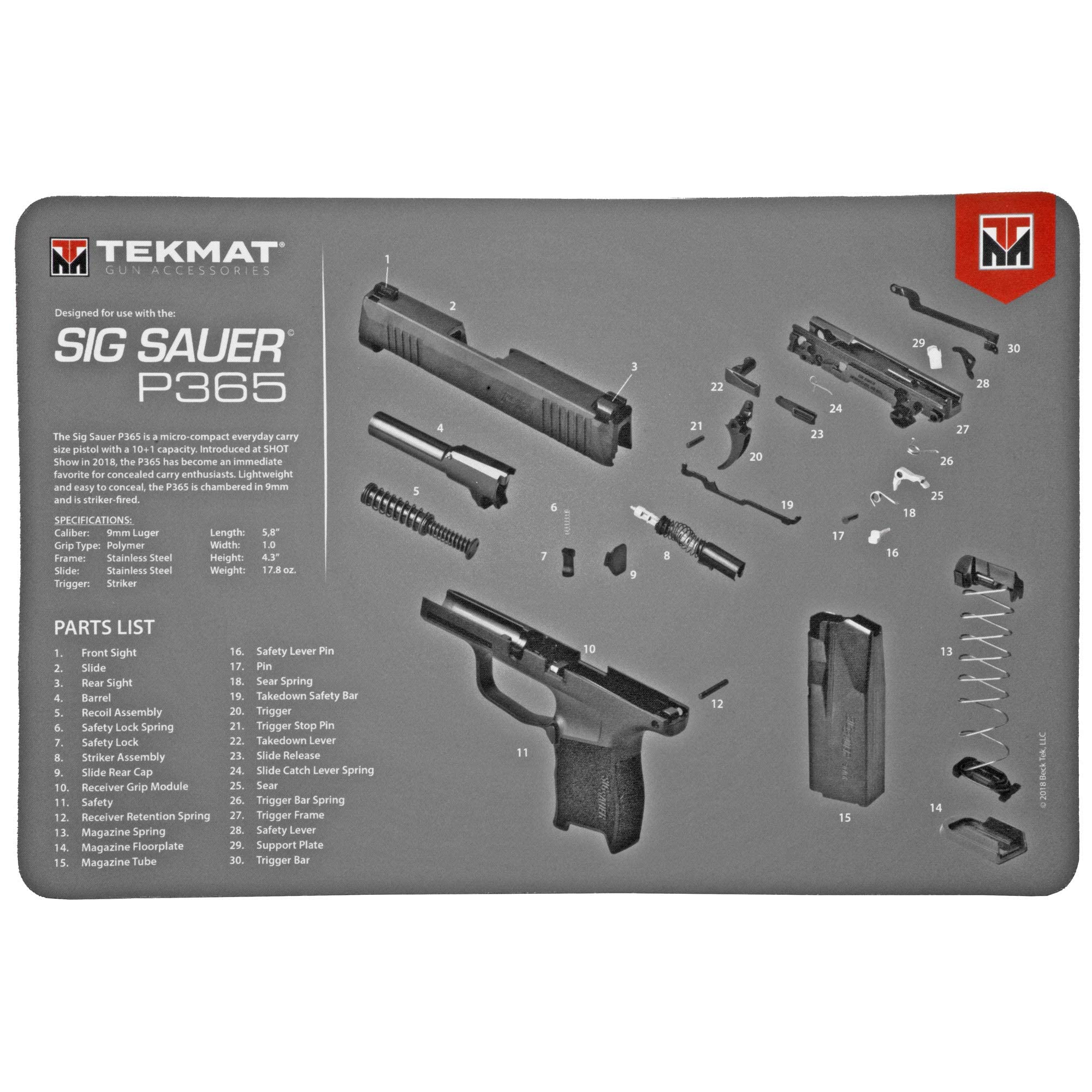 TekMat Sig Sauer P365 Gun Cleaning Mat, Black