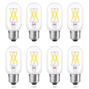 AIELIT 40 Watt Equivalent E26 LED Bulb Dimmable, Daylight White 5000K, Energy Efficient 4W, 400lm Tubular Edison T14 T45 LED Light Bulbs for Pendant Sputnik Vanity Chandelier Wall Sconce, 8 Pack