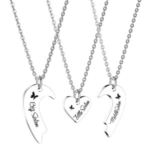 hofoya matching sisters necklace 3 piece best friends pendant set of 3 split heart necklaces jewelry gifts for 3 sisters best friends,birthday christmas gift.