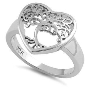 sterling silver tree of life heart symbol of family love and connection to ancestors ring-(size 3-12) (4)