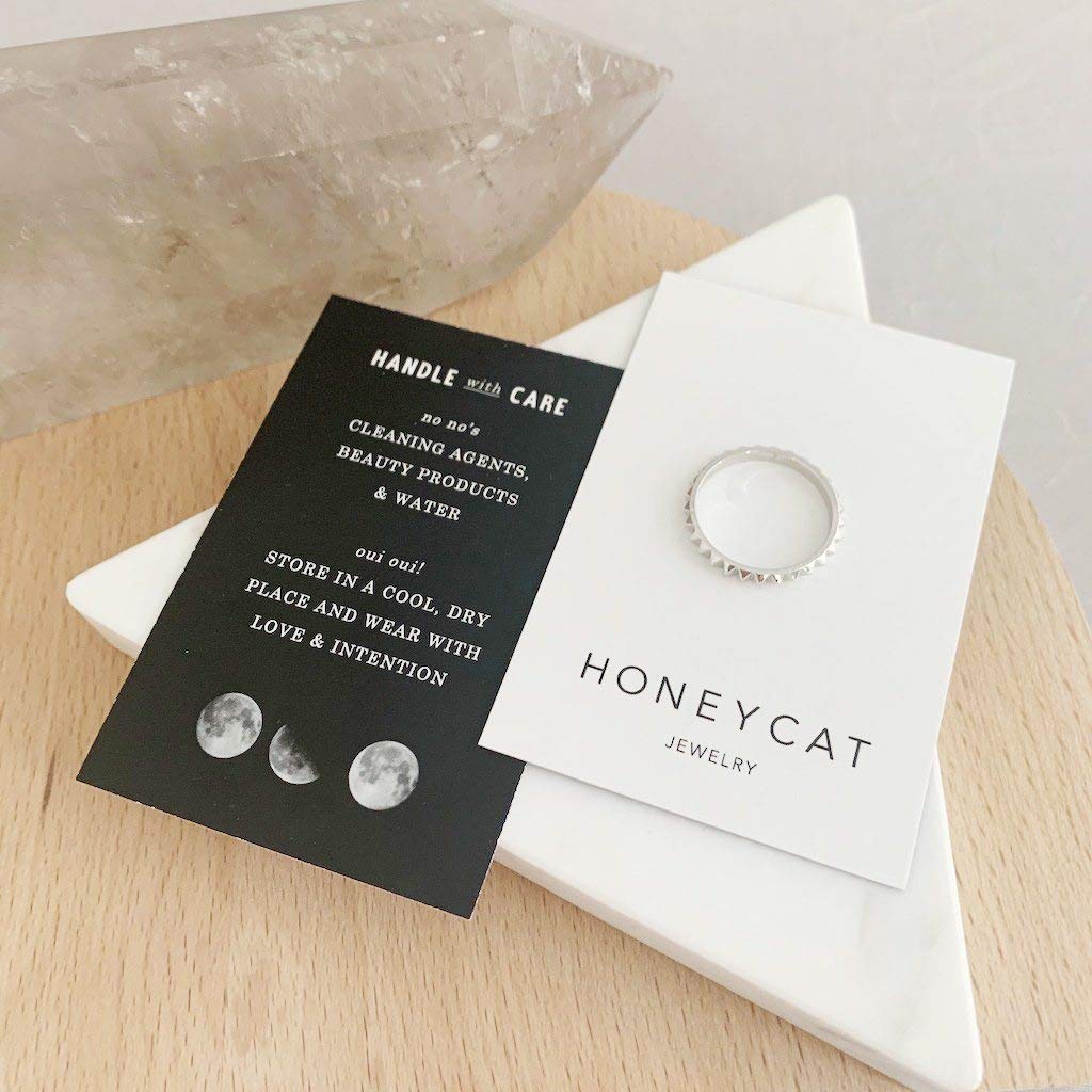 Honeycat Thin Spike Band Ring in Gold, Rose Gold, or Silver | Minimalist, Delicate Jewelry (Silver, 7)