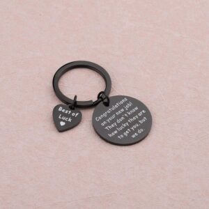 TGBJE New Job Gift Congratulations On Your New Job Keychain Best Of Luck Keychain Coworker Leaving Gift (black New job)