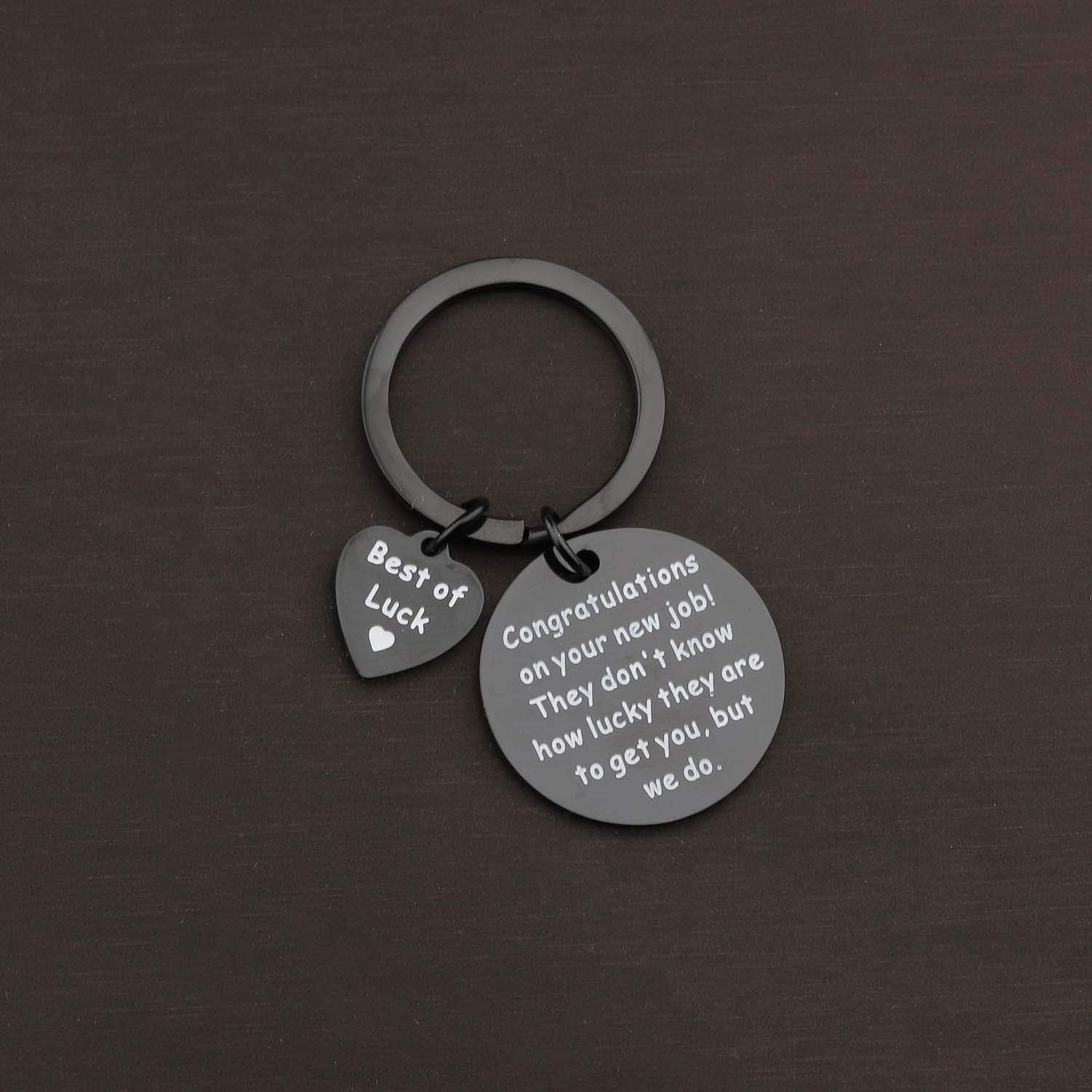 TGBJE New Job Gift Congratulations On Your New Job Keychain Best Of Luck Keychain Coworker Leaving Gift (black New job)