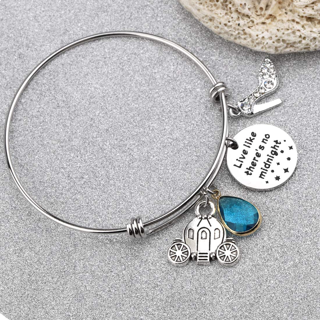 CHOORO Inspired Charm Bangle Live Like There's No Midnight Bracelet Fables and Fairytale Gift For Her (No Midnight bracelet)