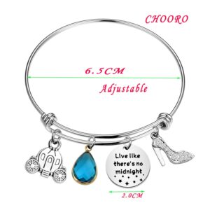 CHOORO Inspired Charm Bangle Live Like There's No Midnight Bracelet Fables and Fairytale Gift For Her (No Midnight bracelet)