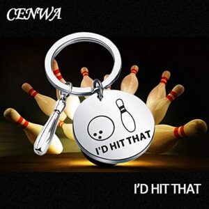 CENWA Bowling Keychain Bowler Gift Bowling Team Gift I’d Hit That Keychain Bowling Jewelry Gift For Bowling Lovers (I’d Hit That k)