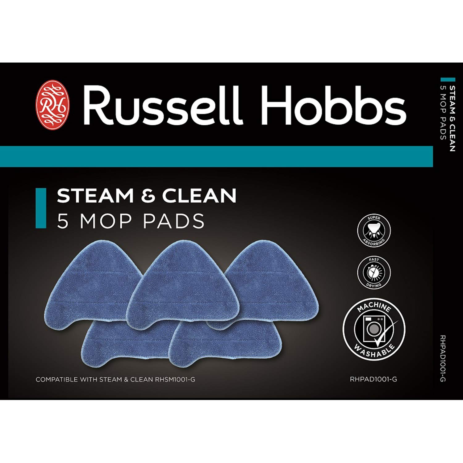 Russell Hobbs Mop Pads, pack of 5, Blue