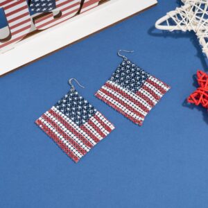 Madison Tyler Americana Collection USA Stars | Stripes Flag Chain Stud Earrings for Women