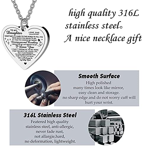 VIMIEW Father to Daughter Necklace Inspirational Mother's Day Gifts Love from Dad Heart necklace - Some times it's hard to find words to tell you how much you mean to me.