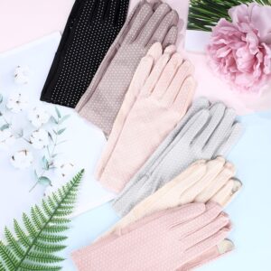 6 Pairs Women Summer UV Protection Gloves Touchscreen Driving Gloves Non-Slip Sun Protective Gloves (Purple, Black, Pink, Light Pink, Beige, Gray)