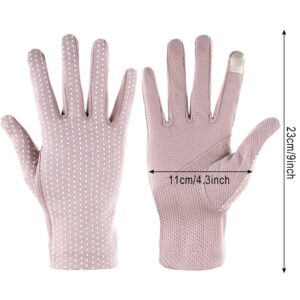 6 Pairs Women Summer UV Protection Gloves Touchscreen Driving Gloves Non-Slip Sun Protective Gloves (Purple, Black, Pink, Light Pink, Beige, Gray)