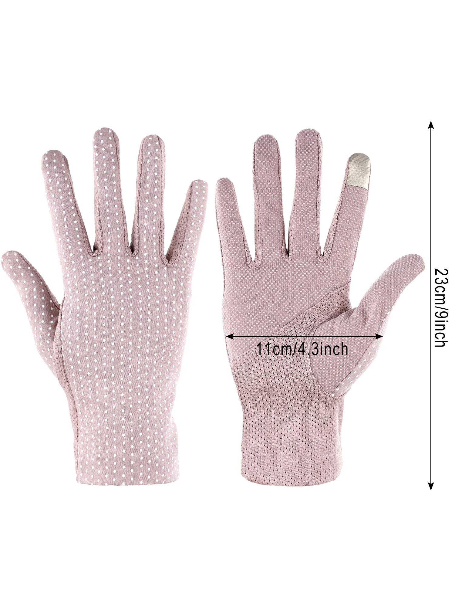 6 Pairs Women Summer UV Protection Gloves Touchscreen Driving Gloves Non-Slip Sun Protective Gloves (Purple, Black, Pink, Light Pink, Beige, Gray)