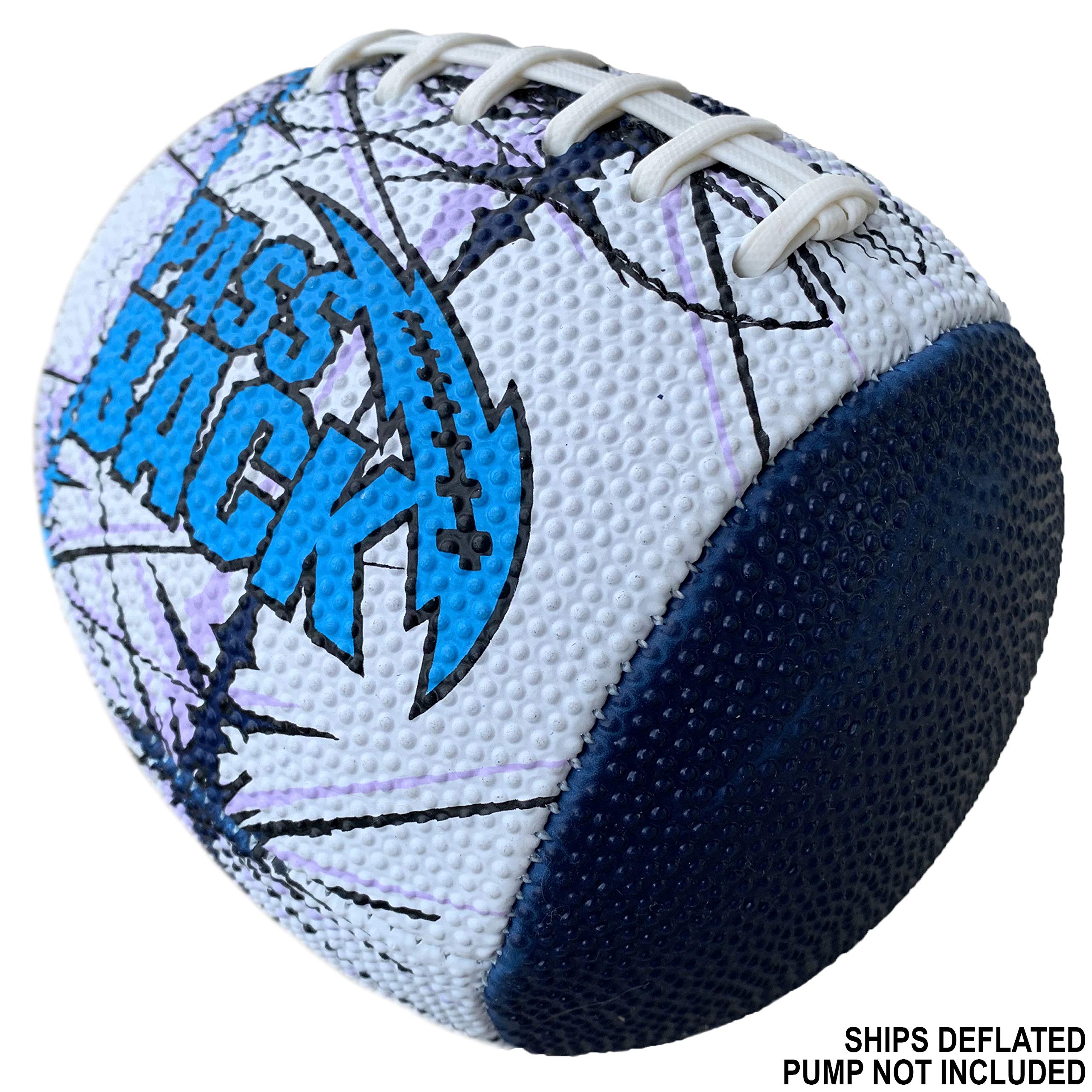 Passback Peewee Rubber Football, Ages 4-8, Elementary Training Football, (Ships Deflated)