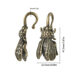 Pair Solid Brass Bee Ear Weights in Tribal Antique hoop earring Body Piercing Jewelry