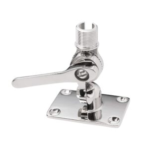 Calissa Offshore Tackle Marine VHF Antenna Mount – Adjustable Base Mounts Ratchet for Boat – Made with 316 Stainless Steel Mounts