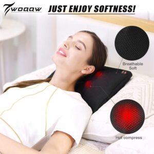 WOQQW Back Massager, Shiatsu Neck and Back Massager, Deeper Tissue Kneading Massage Pillow with Heat for Shoulders,Waist,Legs,Foot, Body Relieve Muscle Pain - Best Gift for Women/Men/Dad/Mom