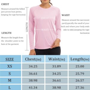 MAGCOMSEN Running Shirts Performance T Shirts Athletic Shirts Tank Top Gym Shirts Women Long Sleeve Shirts Casual Womens UV Protection Shirts Light Pink