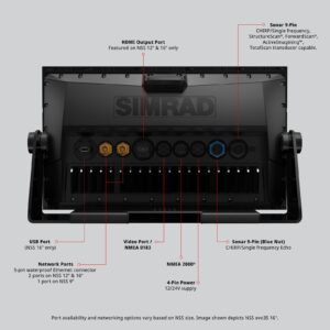 Simrad NSS16 Evo3S - 16-inch Multifunction Fish Finder Chartplotter with Preloaded C-MAP US Enhanced Charts