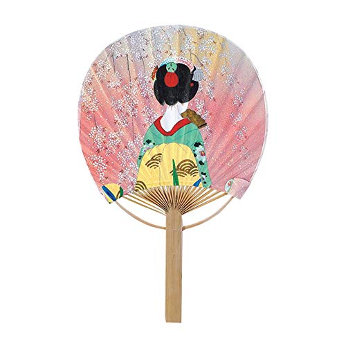 伏見上野旭昇堂 Mini Bamboo Fan (OP Envelope Set) Kyomaiko 6709 Set of 2