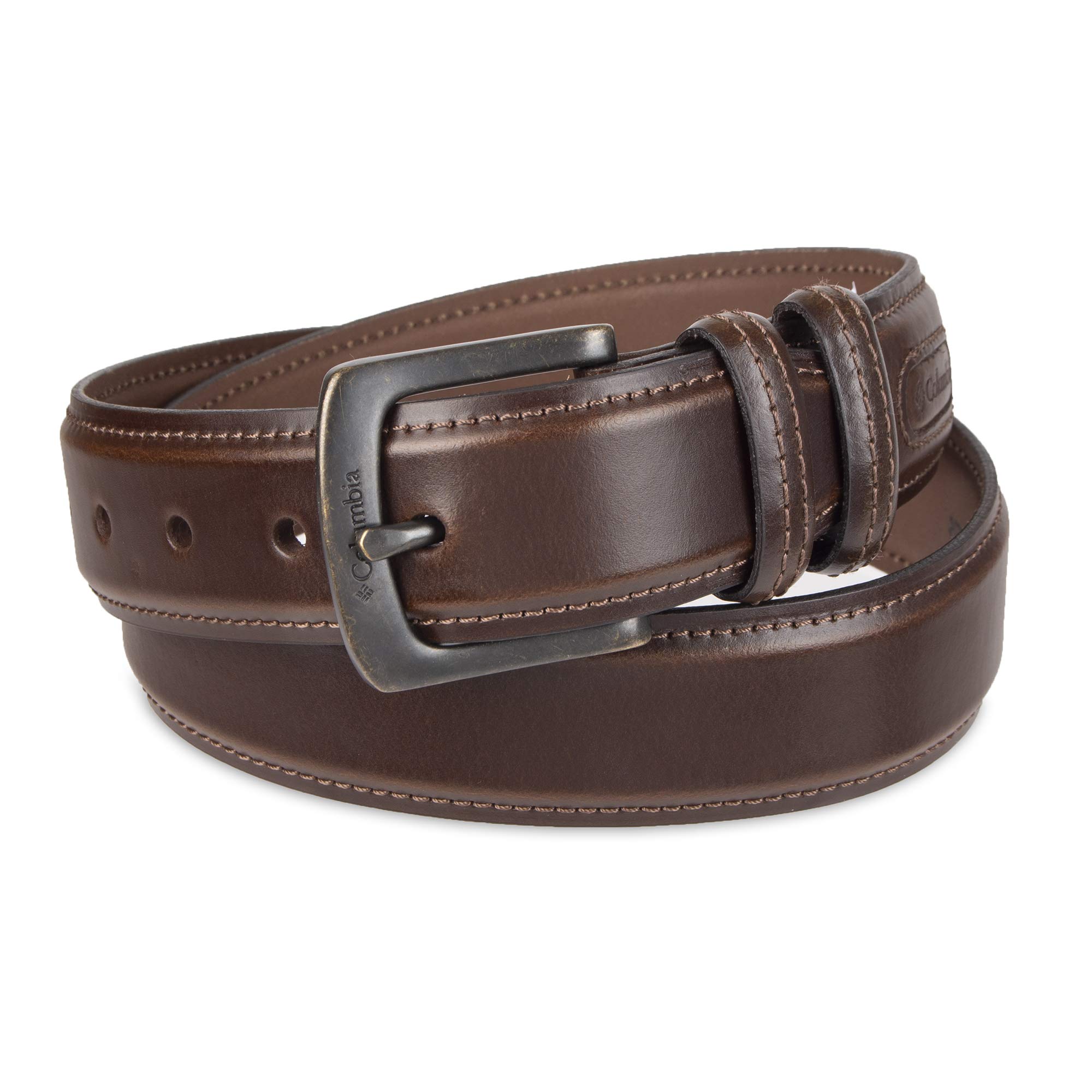 Columbia Men's Double Loop Belt-Casual Dress with Single Prong Buckle for Jeans, Khakis