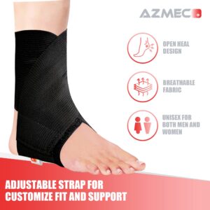 Azmec Ankle Brace for Sprained Ankle – Adjustable Ankle Wrap for Sprains, Strains, Inflammation, Swelling, Pain, Ankle Braces for Women and Men - (Large)