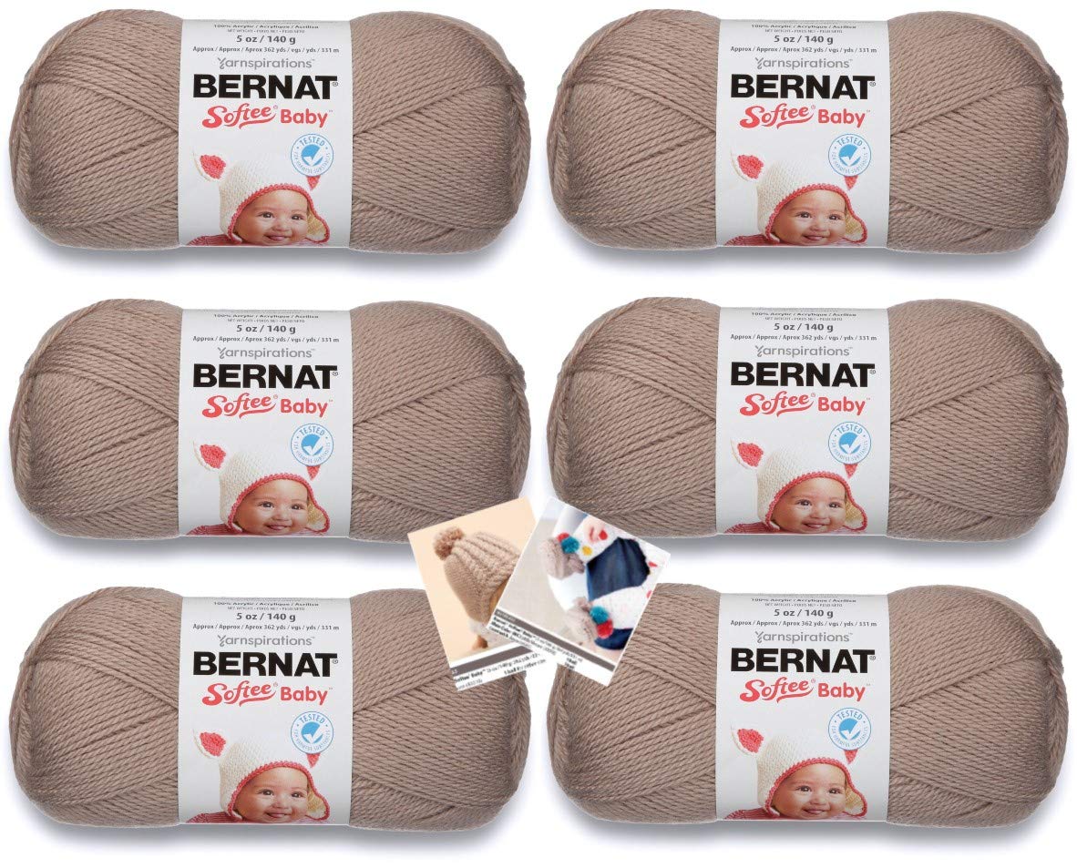 Bernat Softee Baby Yarn - 6 Pack with Patterns (Little Mouse)