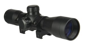 twp 4x32 compact hunting crossbow archery scope, multiple range reticle, 1" tube and mid-height weaver ring mount