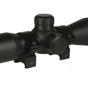 TWP 4x32 Compact Hunting Crossbow Archery Scope, Multiple Range Reticle, 1" Tube and Mid-Height Weaver Ring Mount