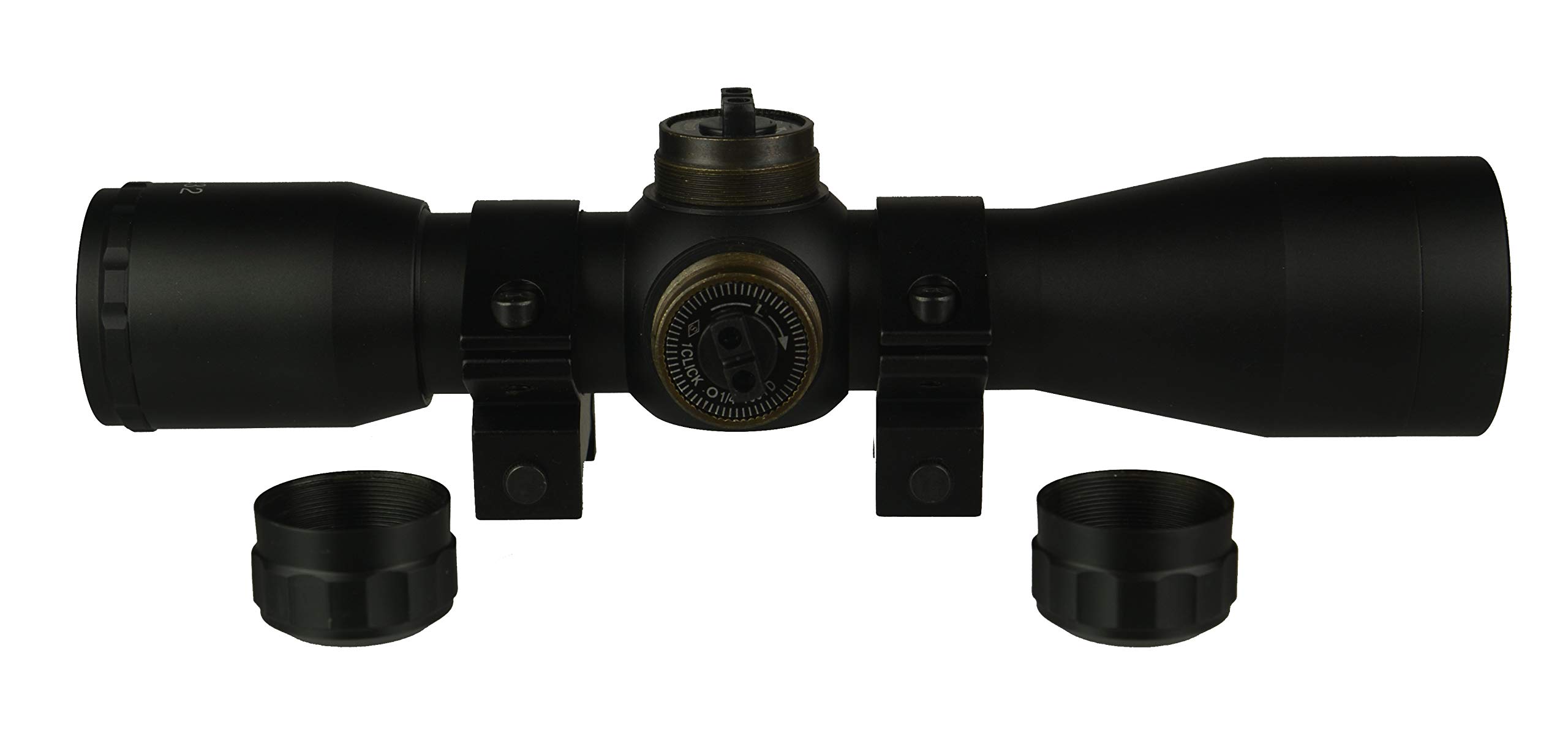 TWP 4x32 Compact Hunting Crossbow Archery Scope, Multiple Range Reticle, 1" Tube and Mid-Height Weaver Ring Mount