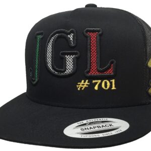 México JGL black el Chapo Guzman 2 Logos hat Black mesh SnapBack