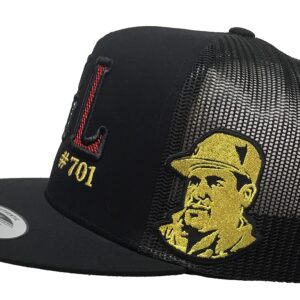 México JGL black el Chapo Guzman 2 Logos hat Black mesh SnapBack