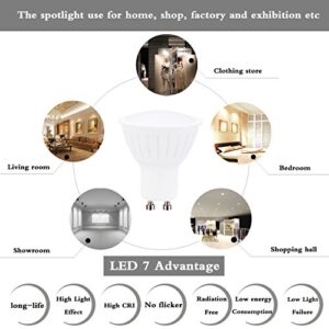 GU10 Led Dimmable Light Bulbs, 5W=50W, 4000K Natural White GU10 Base 120° Beam Angle Spotlight for Accent Recessed Track Lighting, Pack of 6