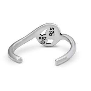 Dazzling Paws Jewelry Paw Print and Heart Toe Ring Sterling Silver Close To My Heart Adjustable Ring Gift for Pet Owners