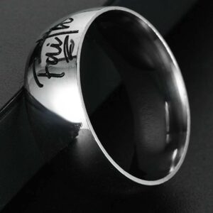 Jude Jewelers 8MM Stainless Steel Christian Faith Cross Religious Wedding Band Ring (Silver Faith, 7)